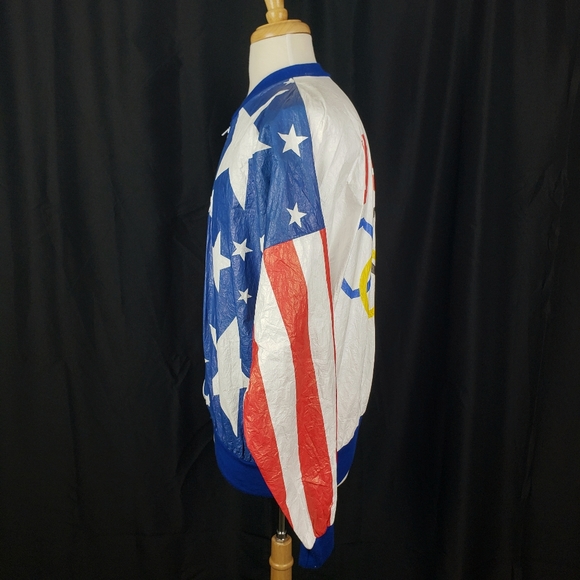 Vintage Dupont General Mills USA Olympic All Over Print Flag Bomber Jacket - Picture 4 of 7